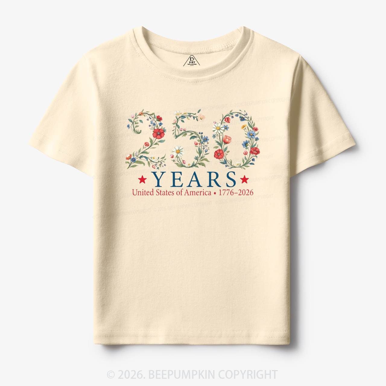 USA 250th Anniversary Floral Toddler&Kid's Tees