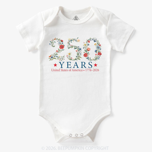 USA 250th Anniversary Floral Bodysuit