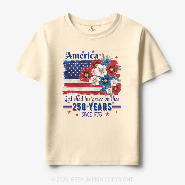 America 250 Years Flag Floral Toddler&Kid's Tees