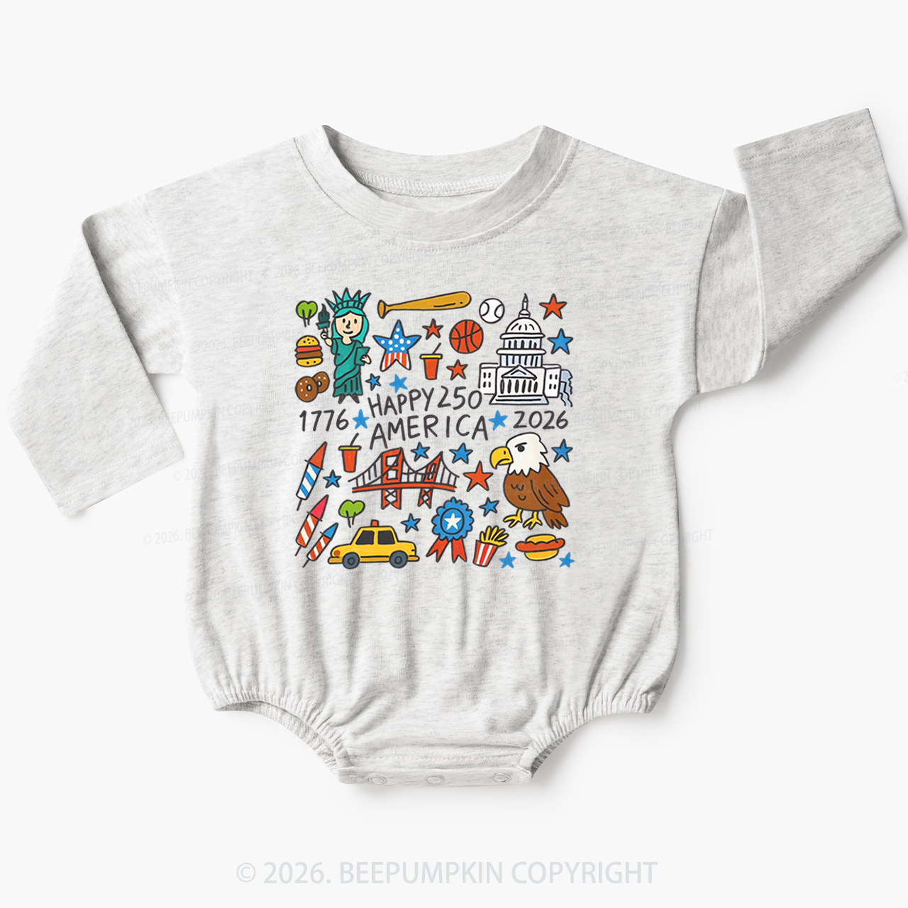 America 250th Anniversary Baby Bubble Romper