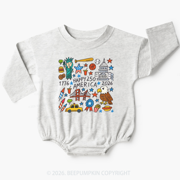 America 250th Anniversary Baby Bubble Romper