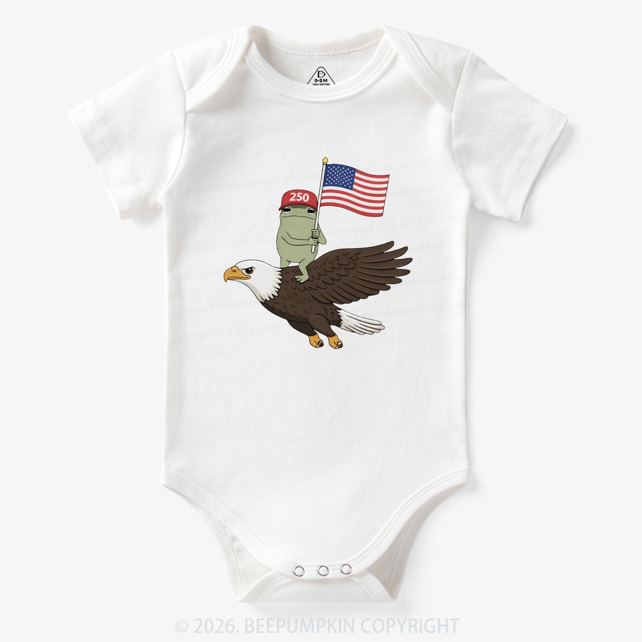 Americas 250th Birthday Funny Frog Bodysuit