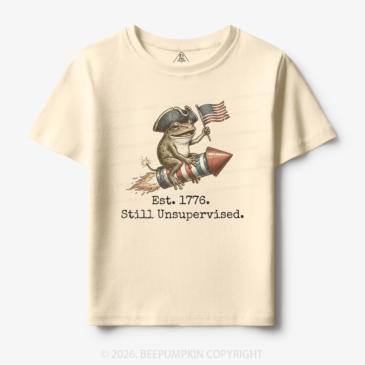 Est 1776 Funny Frog American 250th Anniversary Toddler&Kid's Tees