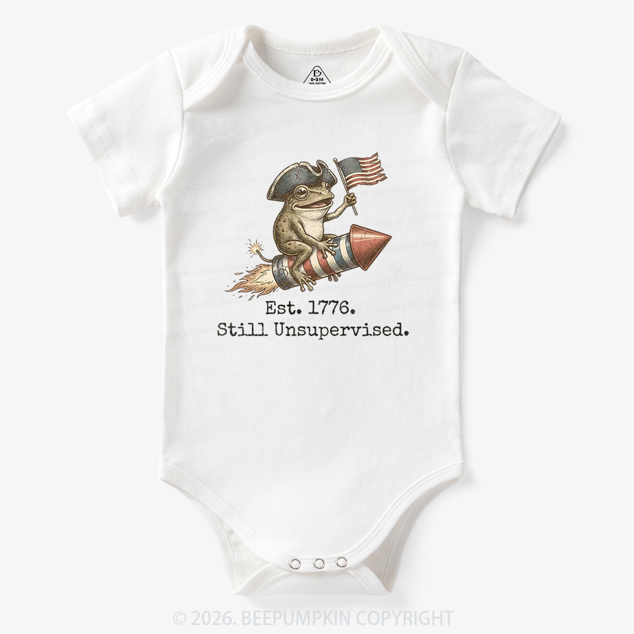 Est 1776 Funny Frog  American 250th Anniversary Bodysuit