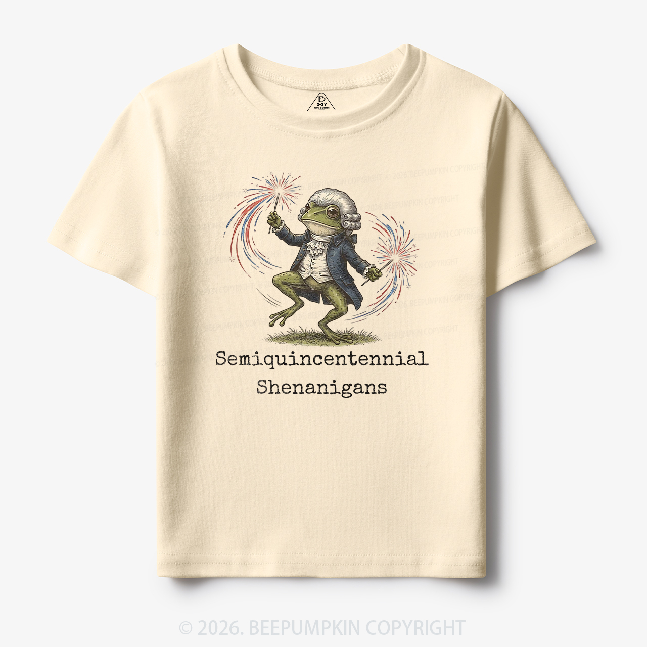 American 250th Anniversary Funny Frog Retro Toddler&Kid's Tees