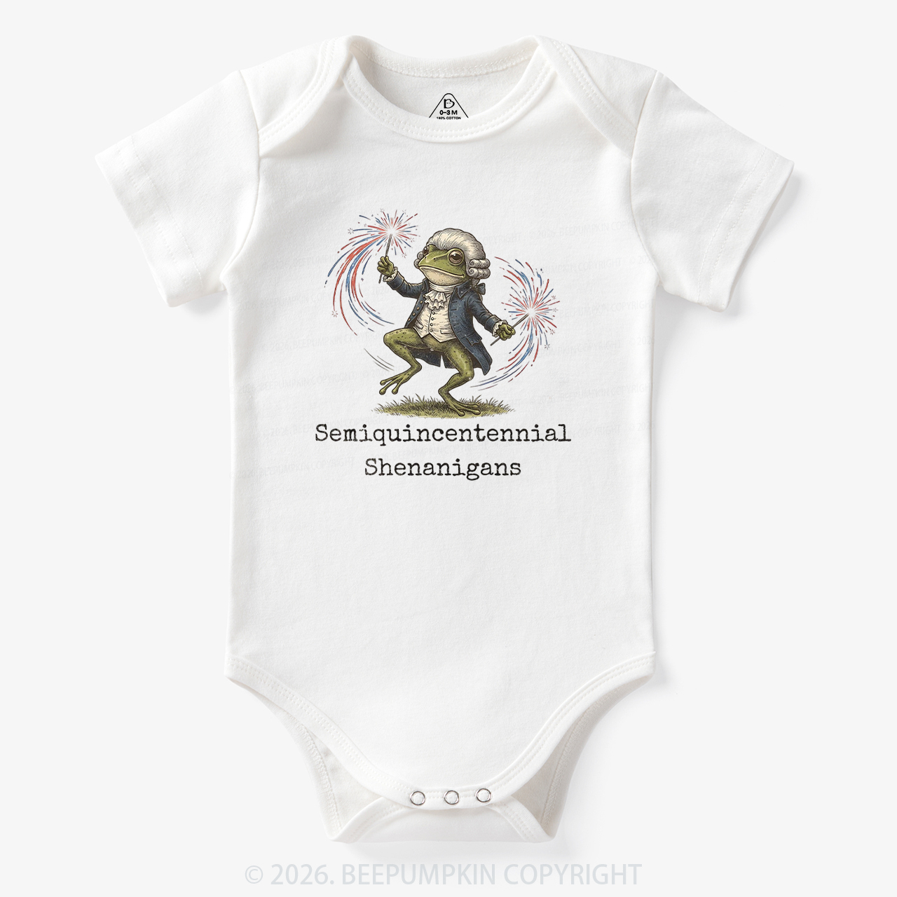American 250th Anniversary Funny Frog Retro Bodysuit