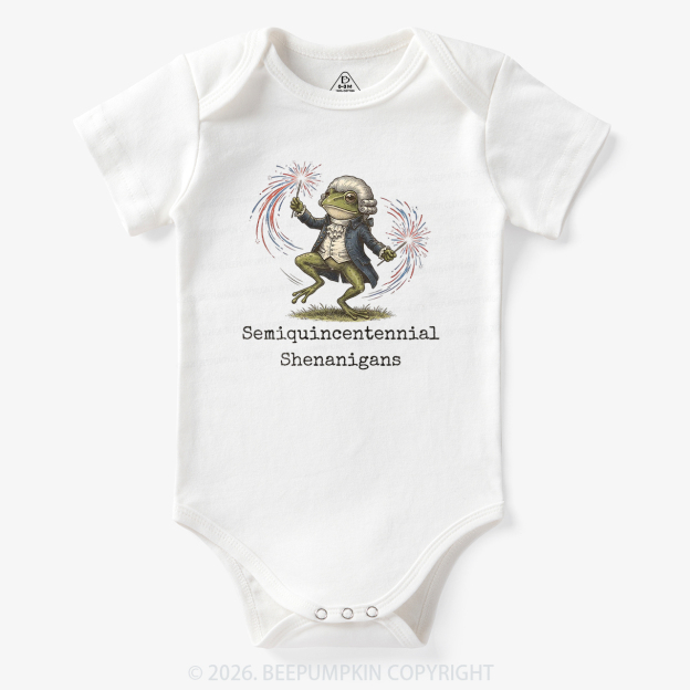 American 250th Anniversary Funny Frog Retro Bodysuit