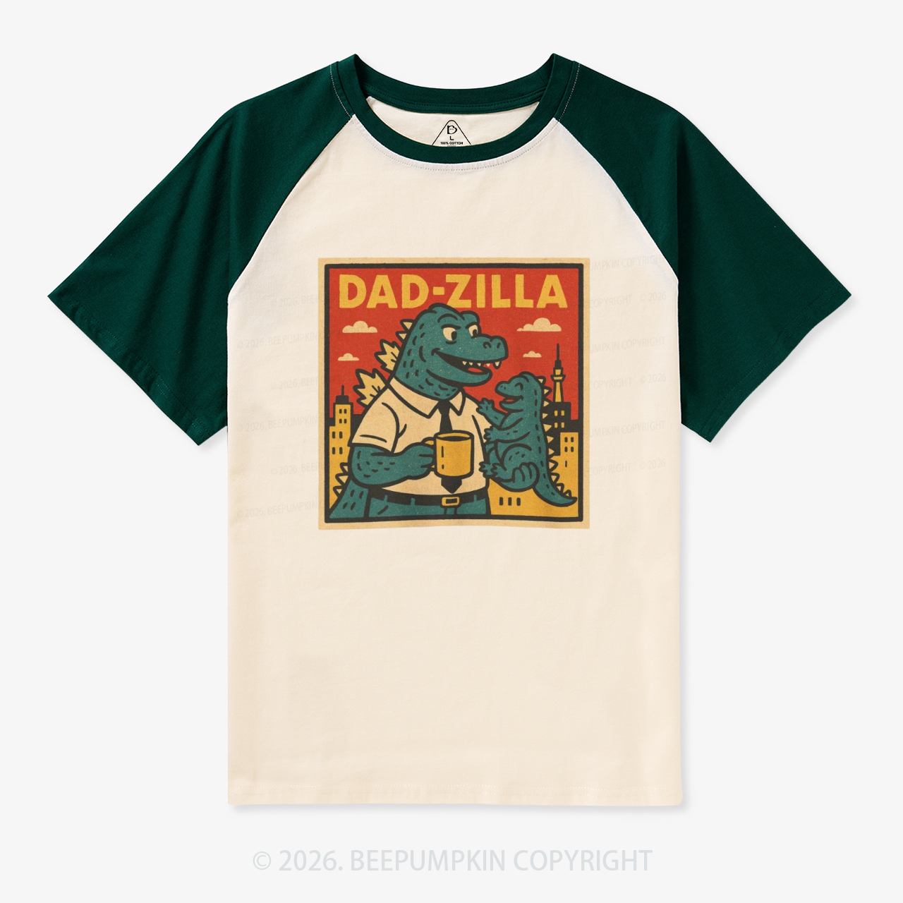 Dadzilla Retro Raglan T-shirt