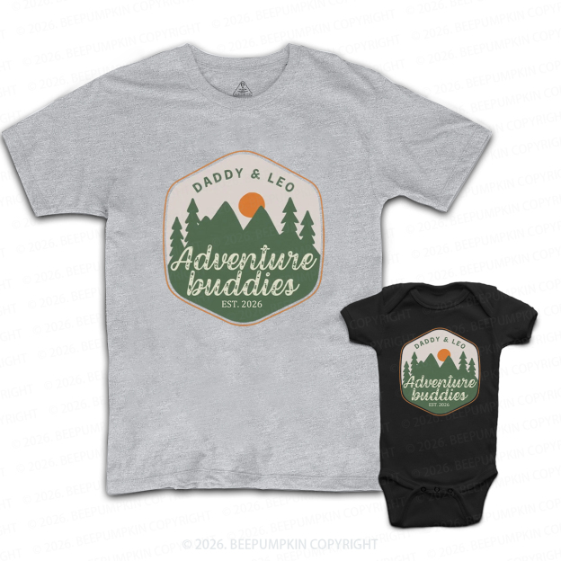 Personalized Adventure Buddies Father's Day Dad&Me Matching Shirts