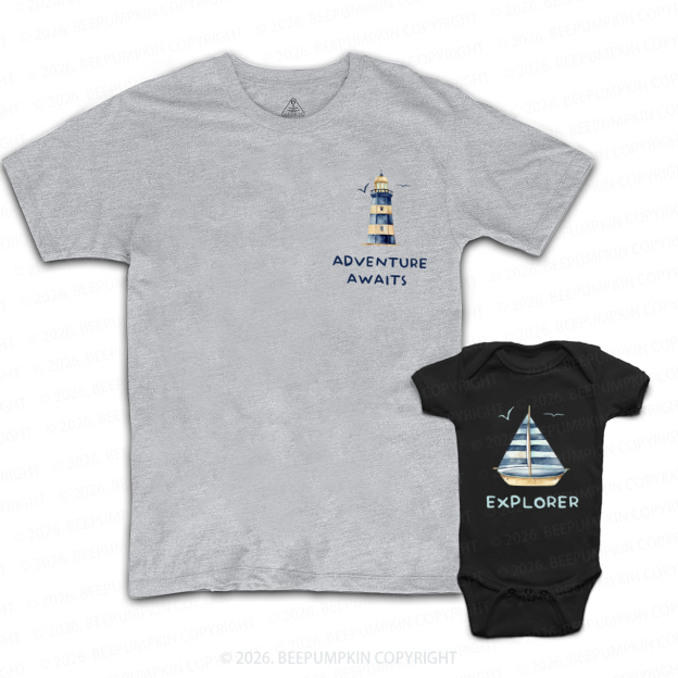 Adventure Awaits And Explore Dad&Me Matching Shirts