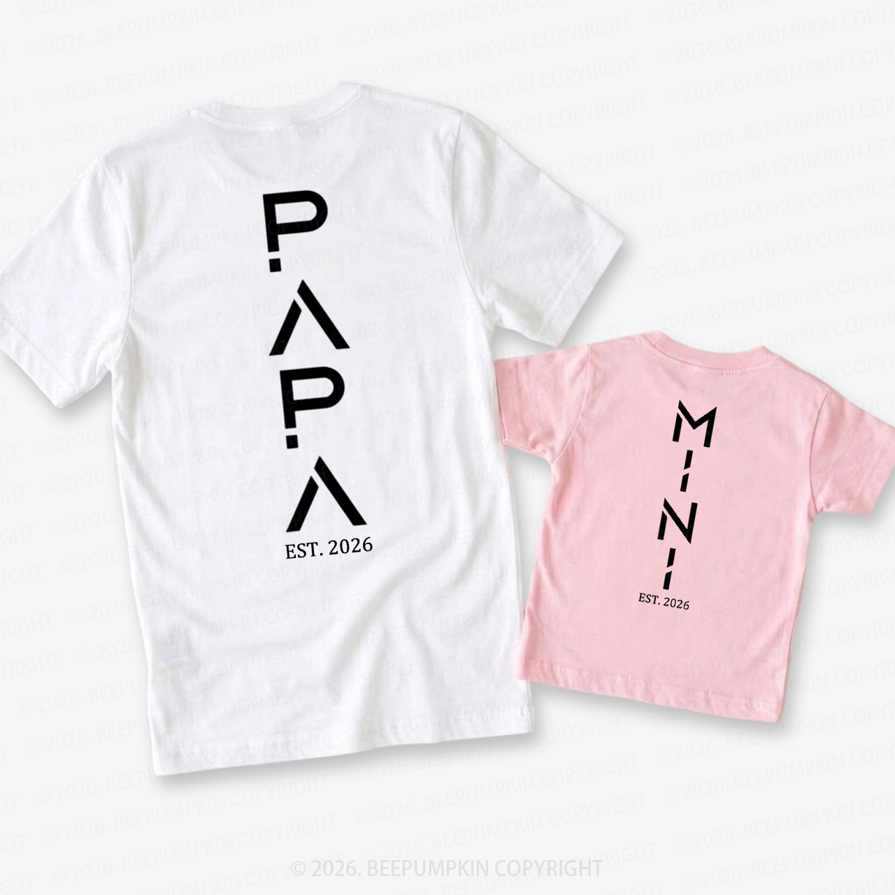 Personalized Papa Mini Dad&Me Matching Shirts