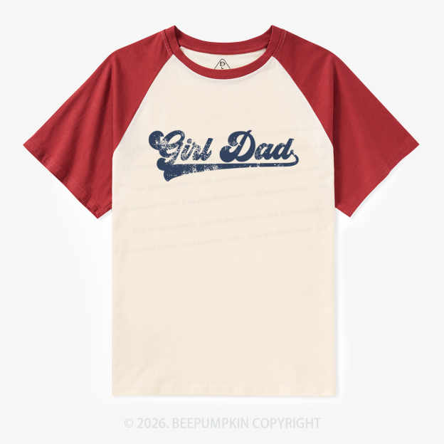 Girl Dad Father’s Day Retro Raglan T-shirt