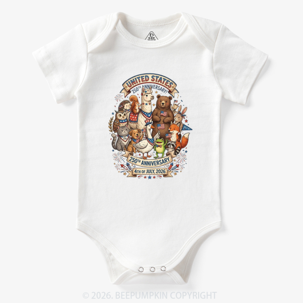 USA 250th Anniversary 4th of July Bodysuit