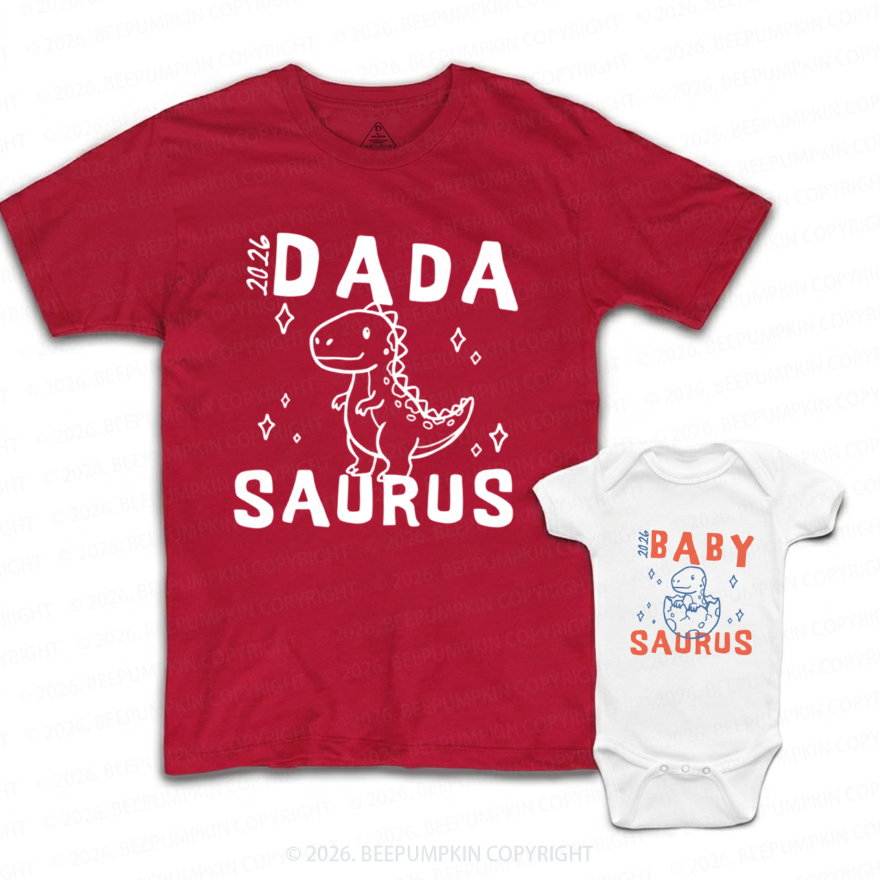 Funny Family Saurus Family Matching Shirts