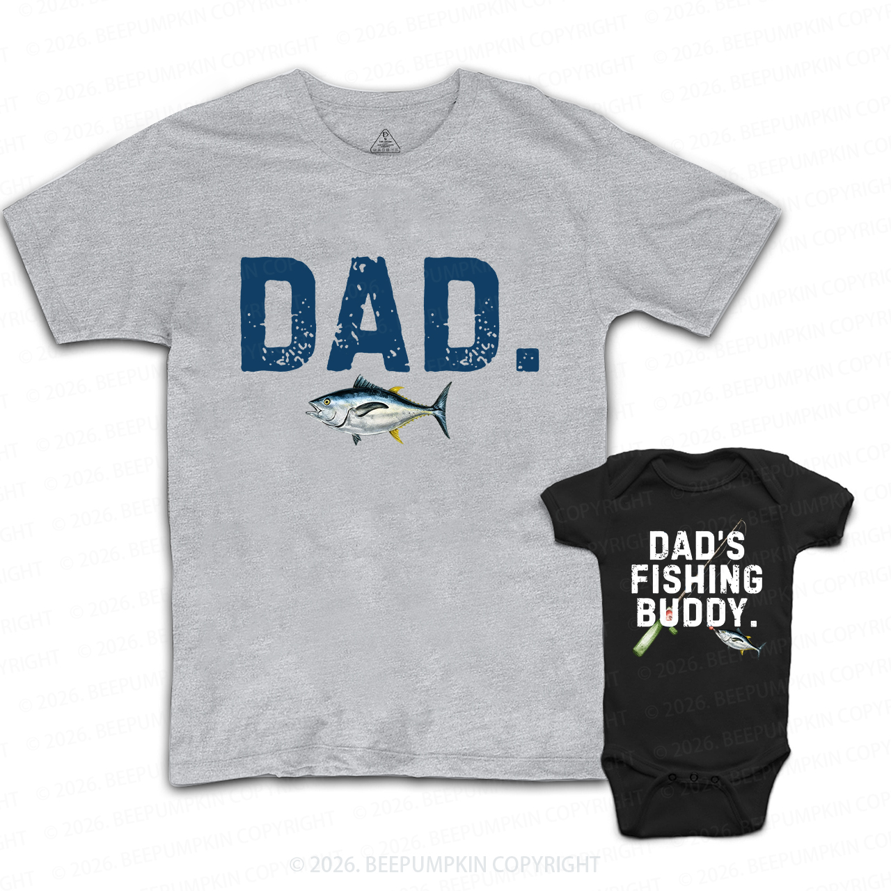 Dad's Fishing Buddy Fathers Day Dad&Me Matching Shirts