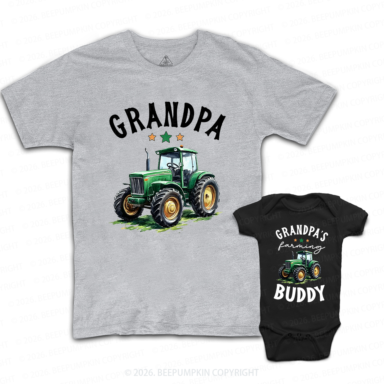Grandpa and Grandpa's Farming Buddy Grandpa&Me Matching Shirts