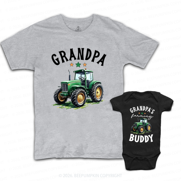 Grandpa and Grandpa's Farming Buddy Grandpa&Me Matching Shirts