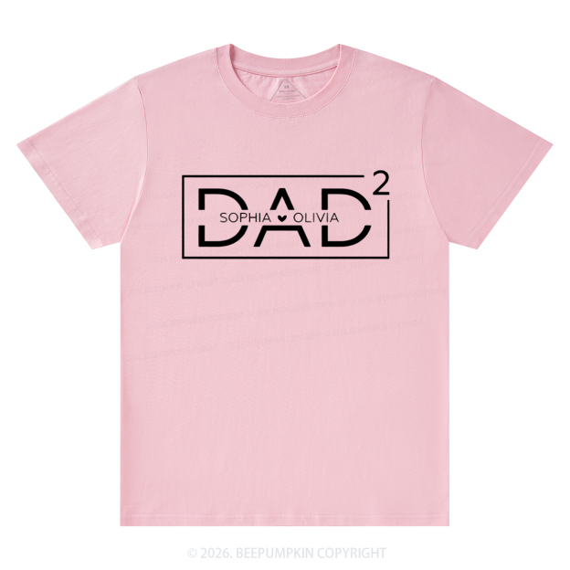 Personalized Dad Squared With Kids Names T-Shirts