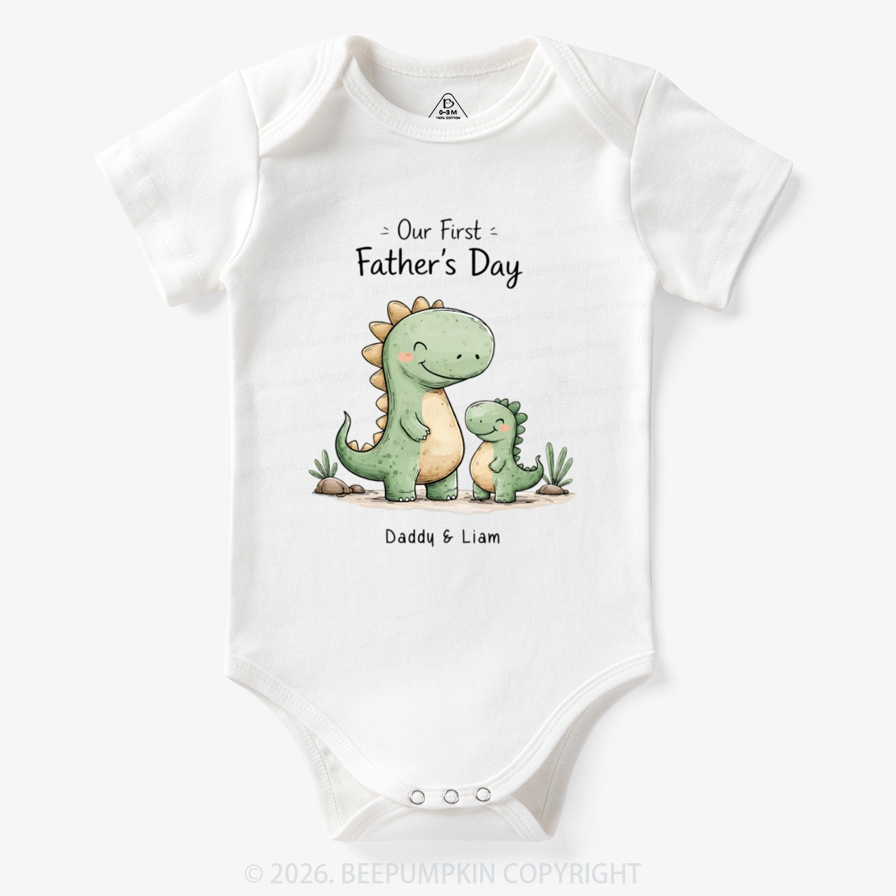 Personalized First Father's Day Dinosaur Bodysuit
