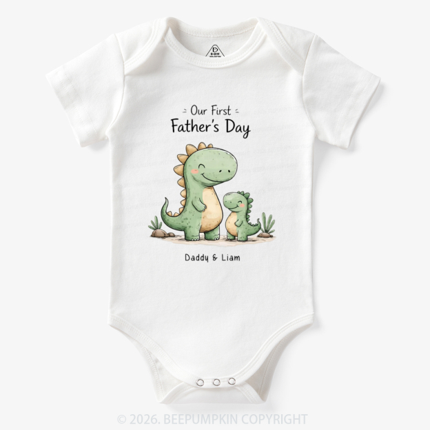 Personalized First Father's Day Dinosaur Bodysuit