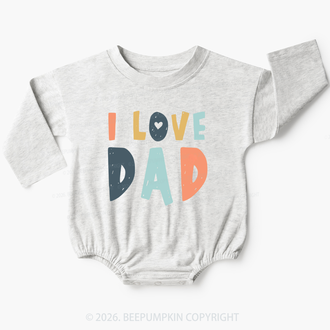 Father's Day 'I Love Dad' Baby Bubble Romper