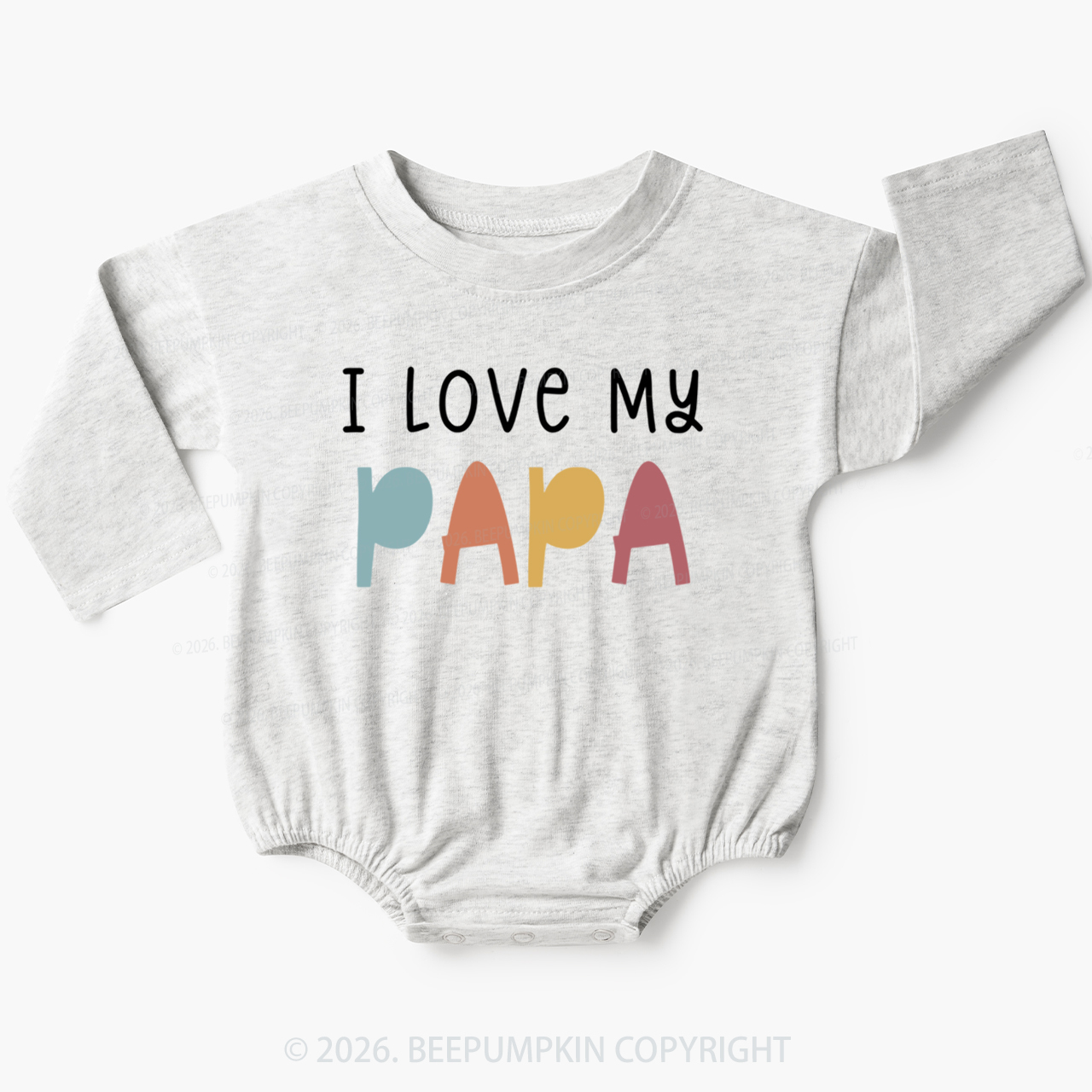 I Love My Papa Cute Father's Day Baby Bubble Romper