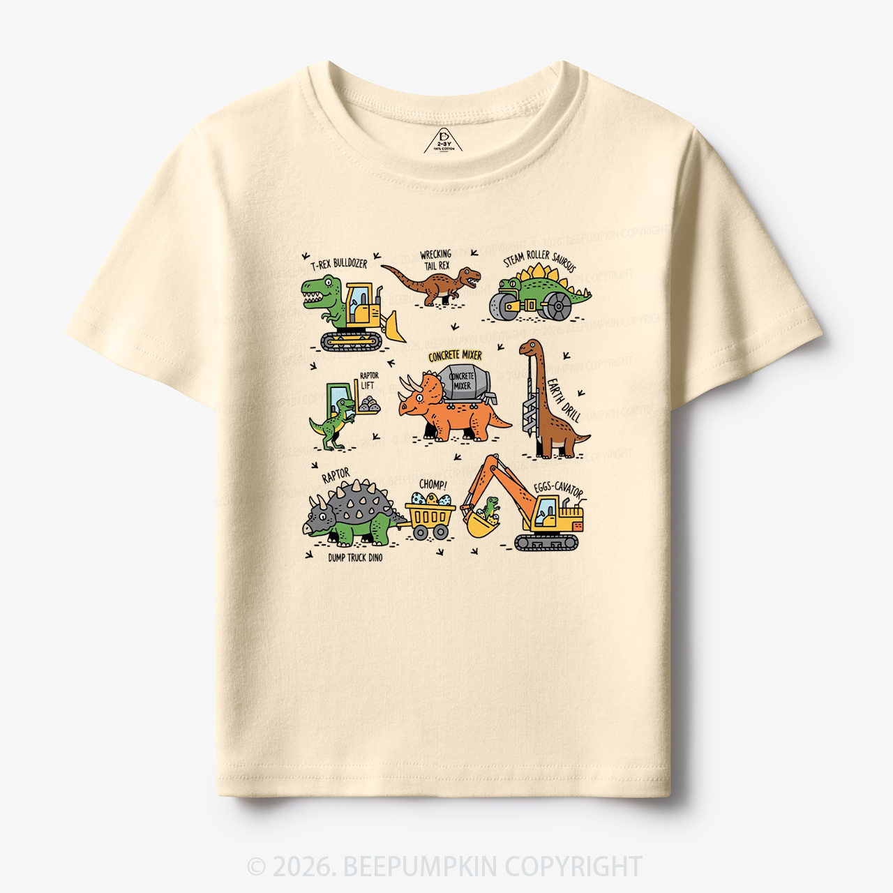 Dinosaur Construction Truck Toddler&Kid's Tees