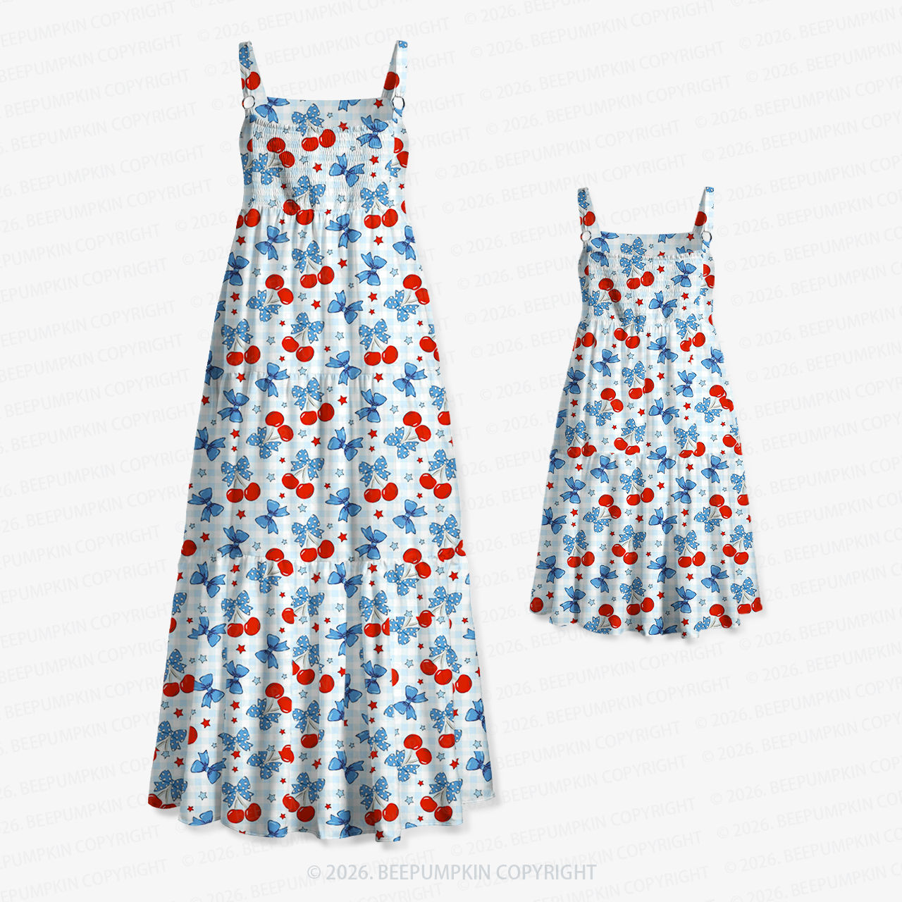 Stars, Cherries & Blooms Independence Day Mom&Me Voile Cami Dress