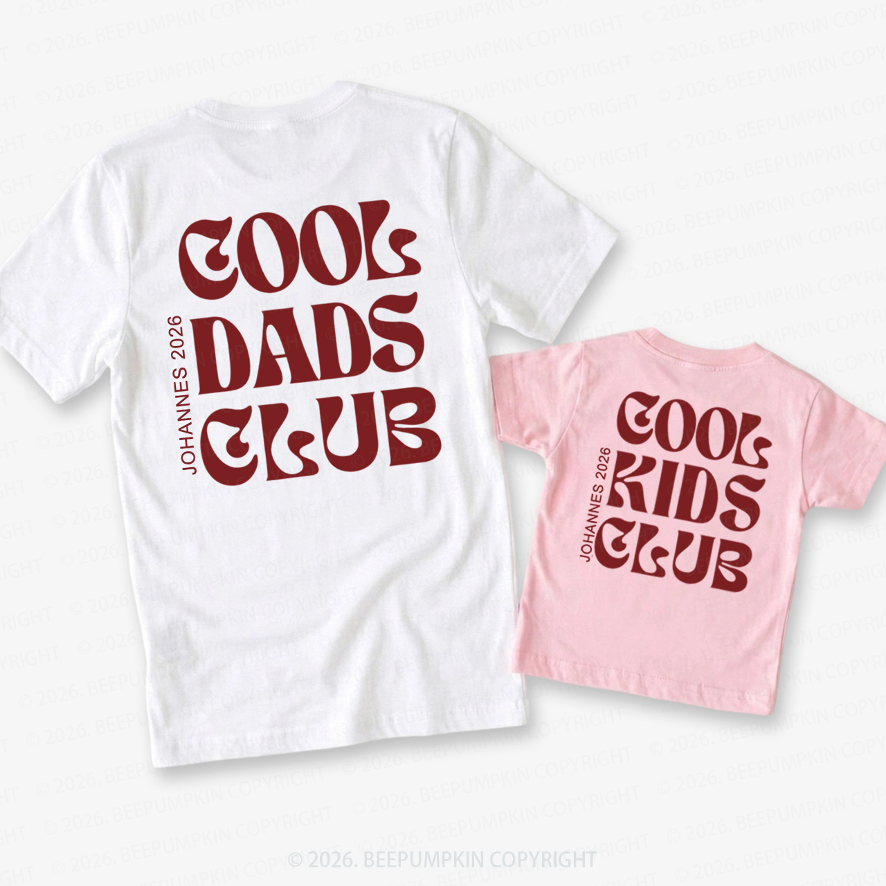 Personalized Cool Dads and Kids Club Dad&Me Matching Shirts-Back Design