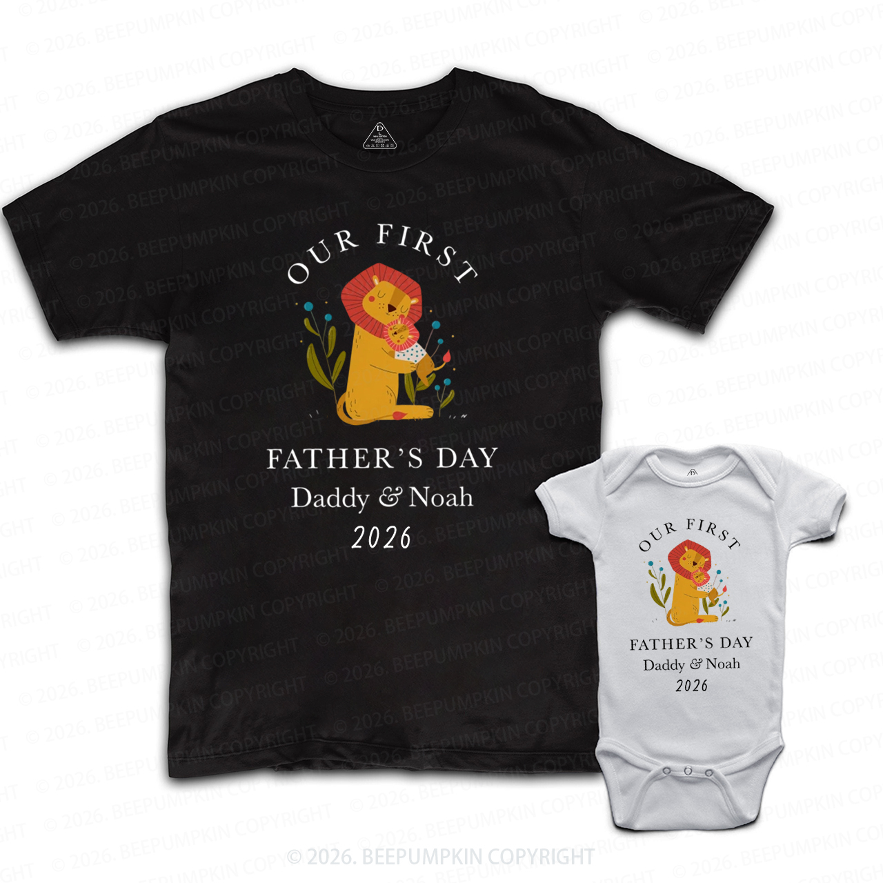 Personalized Lion Our First Father’s Day Dad&Me Matching Shirts