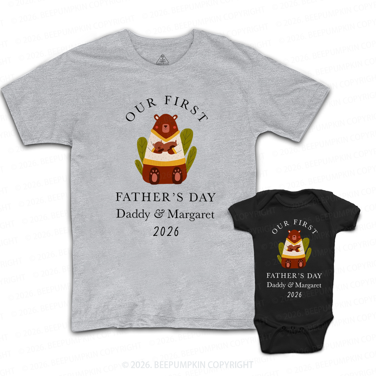Personalized Bear Our First Father’s Day Dad&Me Matching Shirts
