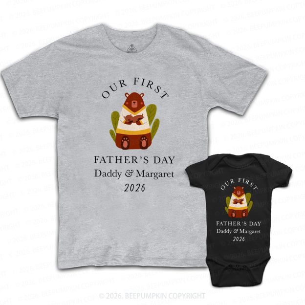 Personalized Bear Our First Father’s Day Dad&Me Matching Shirts
