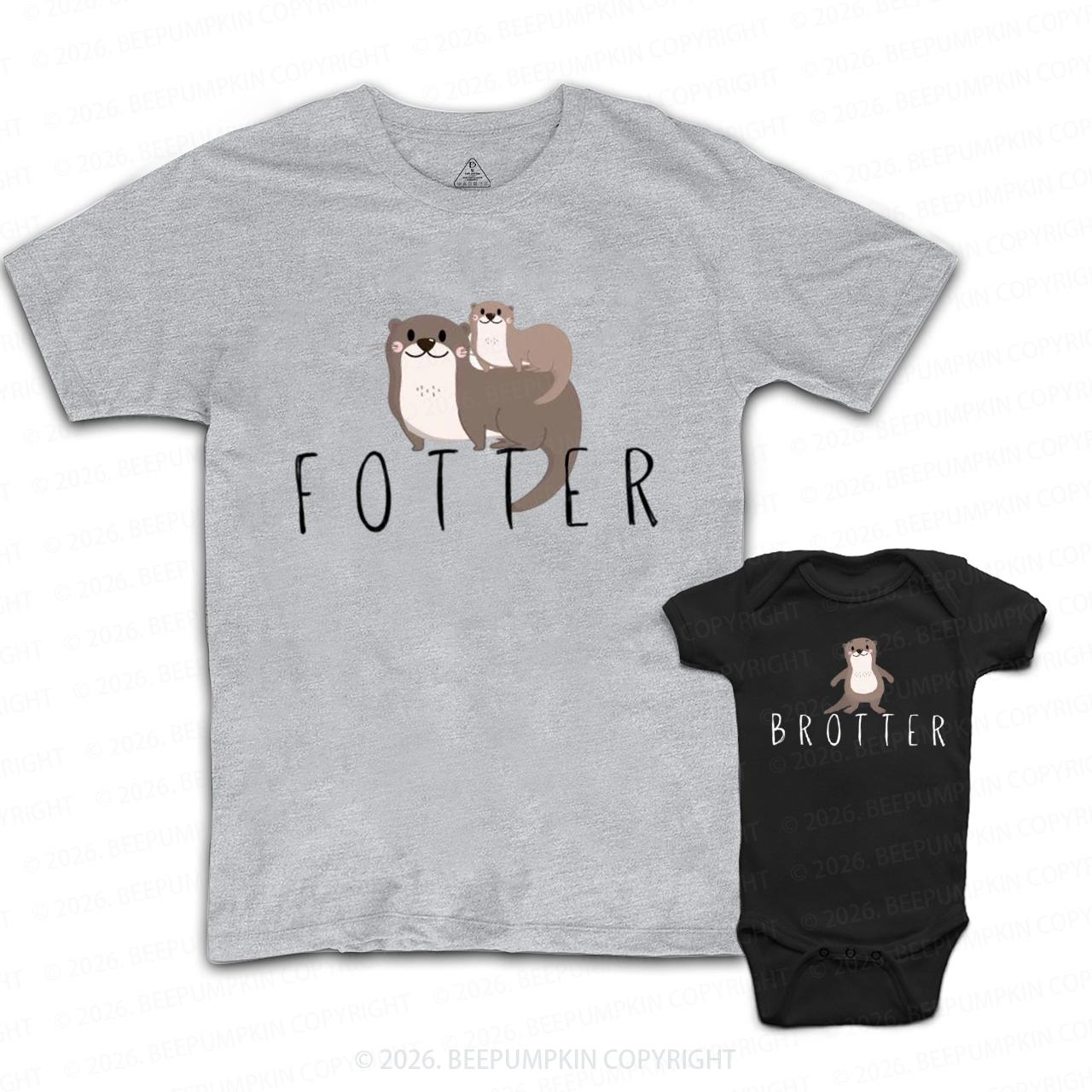 Cute Otter Dad&Me Matching Shirts