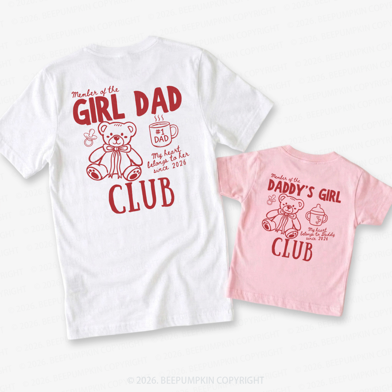 Daddys Girl Fathers Day Dad&Me Matching Shirts-Back Design