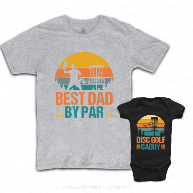 Best Dad By Par Disc Golf Dad&Me Matching Shirts