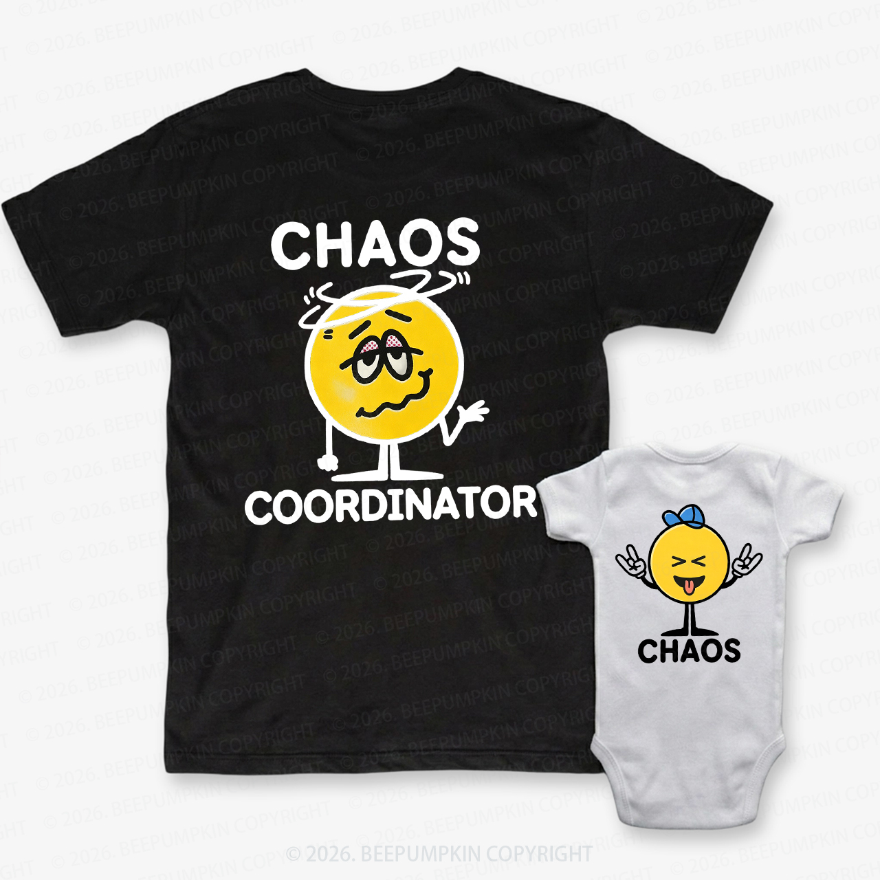Chaos and Chaos Coordinator Dad&Me Matching Shirts-Back Design
