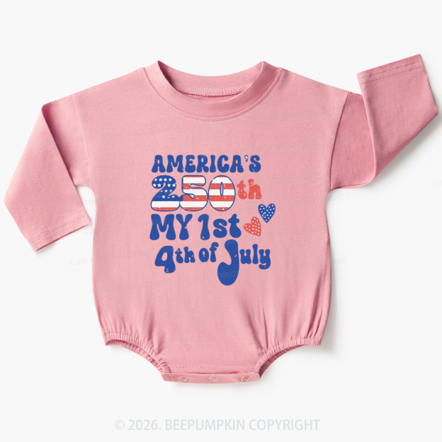 My First 4th of July America 250th Baby Bubble Romper