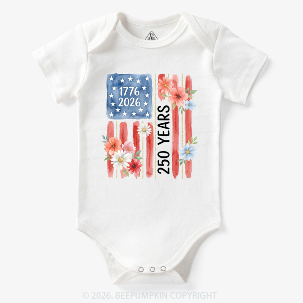 United States of America 250th Patriotic Flag Bodysuit
