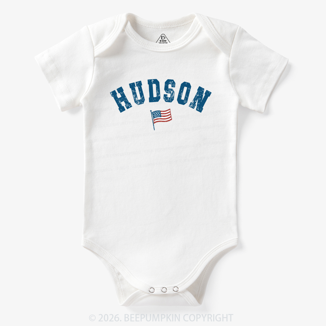 Personalized USA Flag with Name Bodysuit