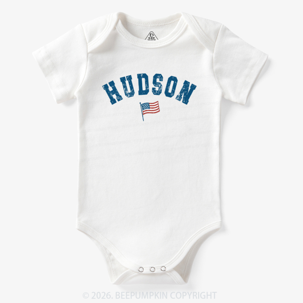 Personalized USA Flag with Name Bodysuit