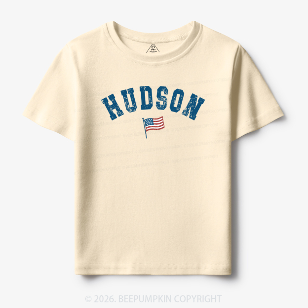 Personalized USA Flag with Name Toddler&Kid's Tees
