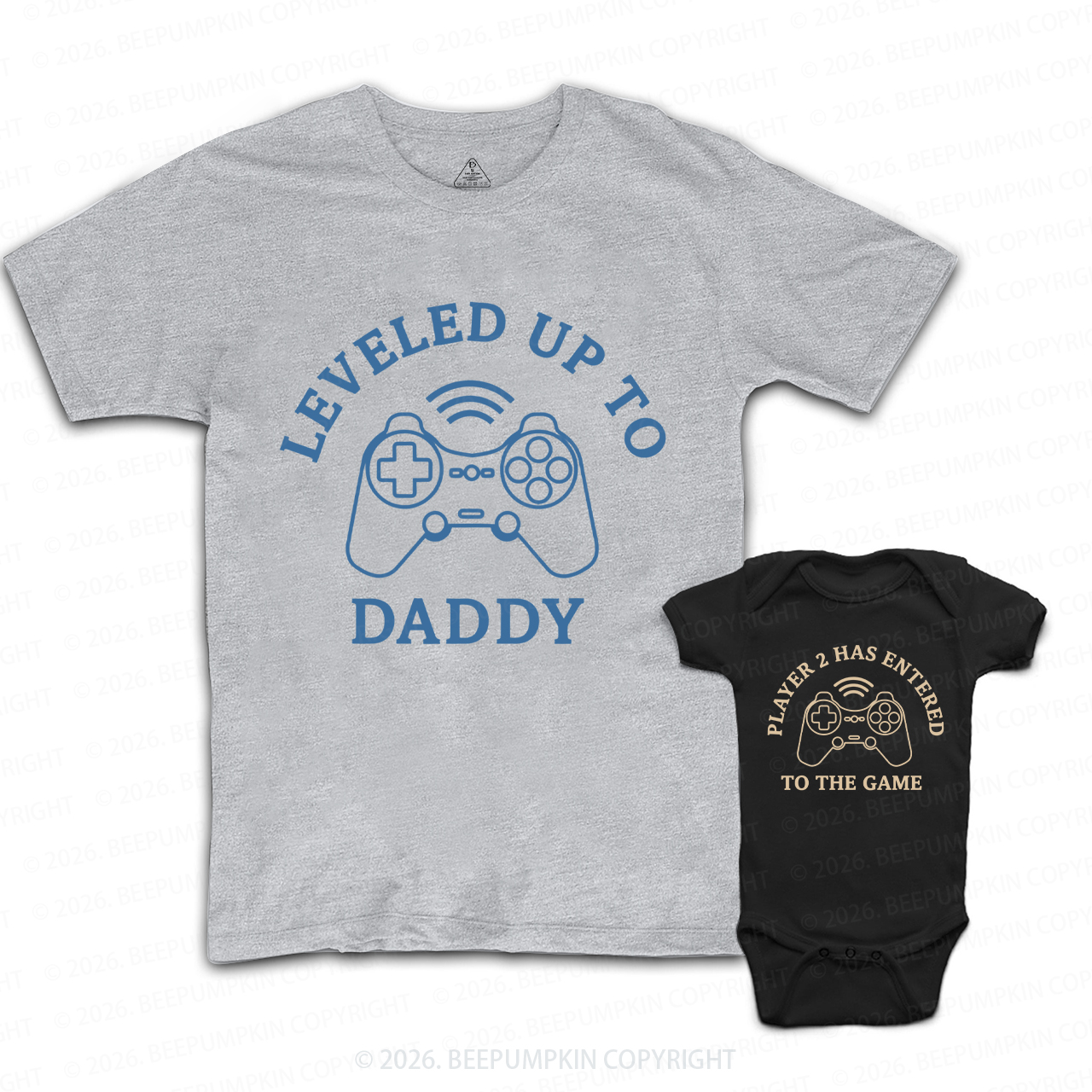 Leveled Up To Daddy Player 2 has Entered The Game Dad&Me Matching Shirts
