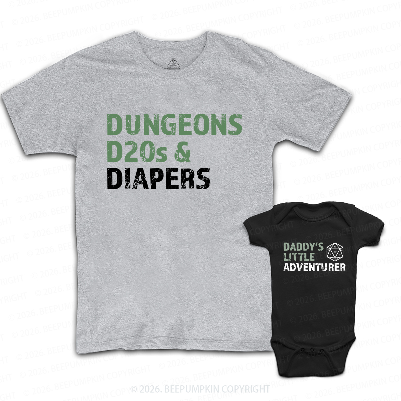 Roll the Dice Change the Diapers Dad&Me Matching Shirts
