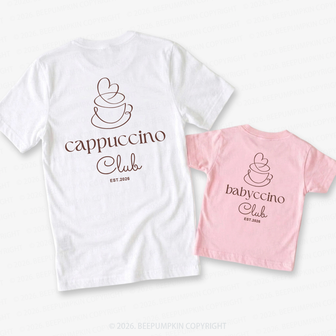 Cappuccino Club Babyccino Club Dad&Me Matching Shirts-Back Design