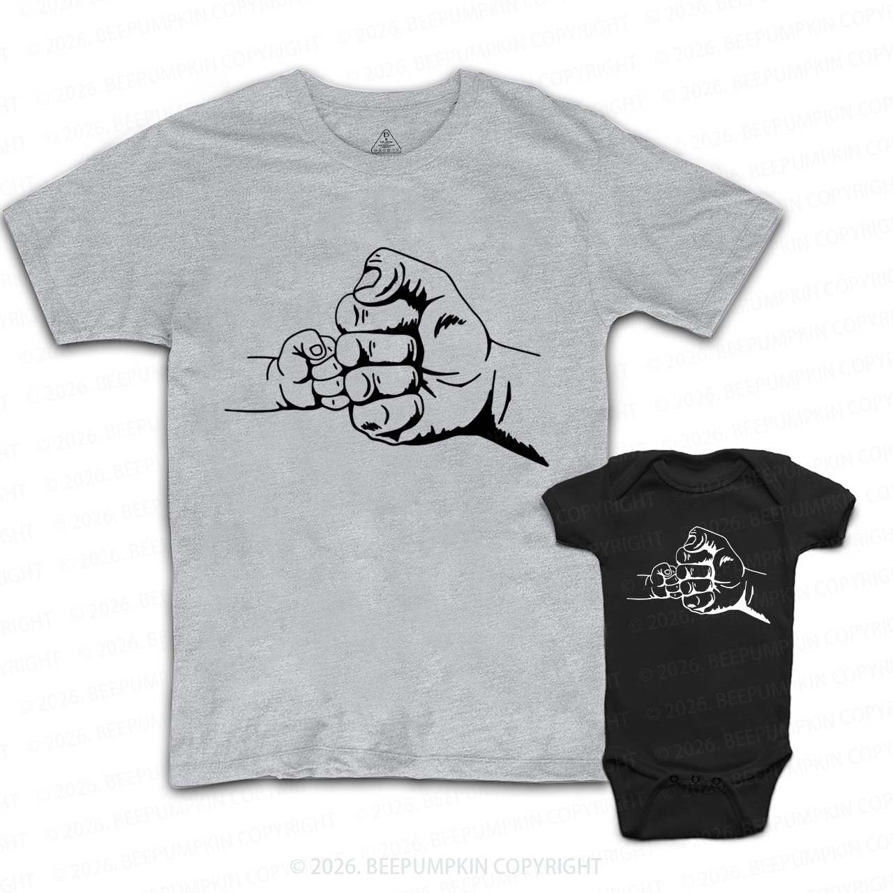 Father and Son Fist Bump Dad&Me Matching Shirts