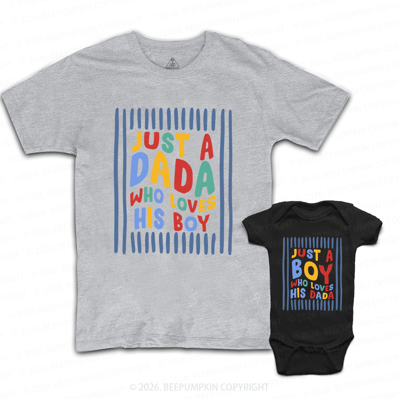Personalized Just a Dada Who Loves His Boy His Girl Dad&Me Matching Shirts