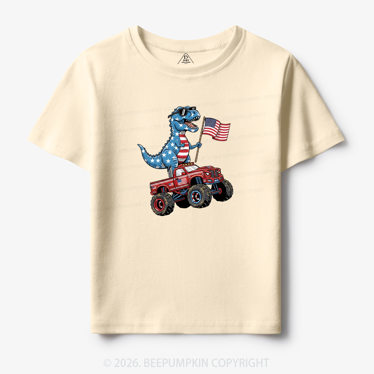 USA 250 American Flag Dinosaur Toddler&Kid's Tees