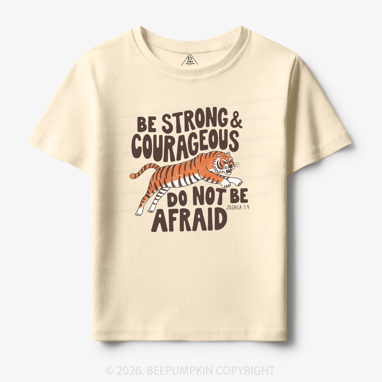Christian Be Strong Courageous Do Not Be Afraid Tiger Toddler&Kid's Tees