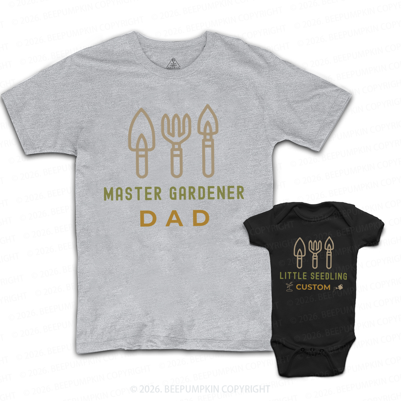 Personalized Master Gardener Little Seedling Dad&Me Matching Shirts