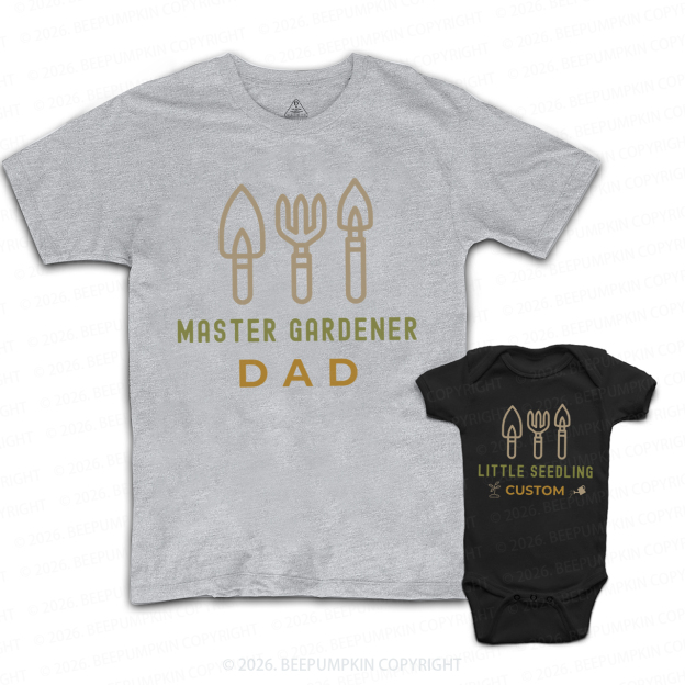 Personalized Master Gardener Little Seedling Dad&Me Matching Shirts